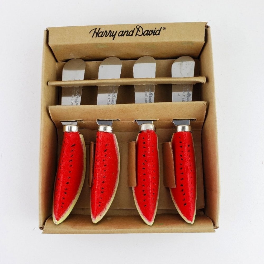 Harry and David Set of Four Stainless Watermelon Spreaders NWT